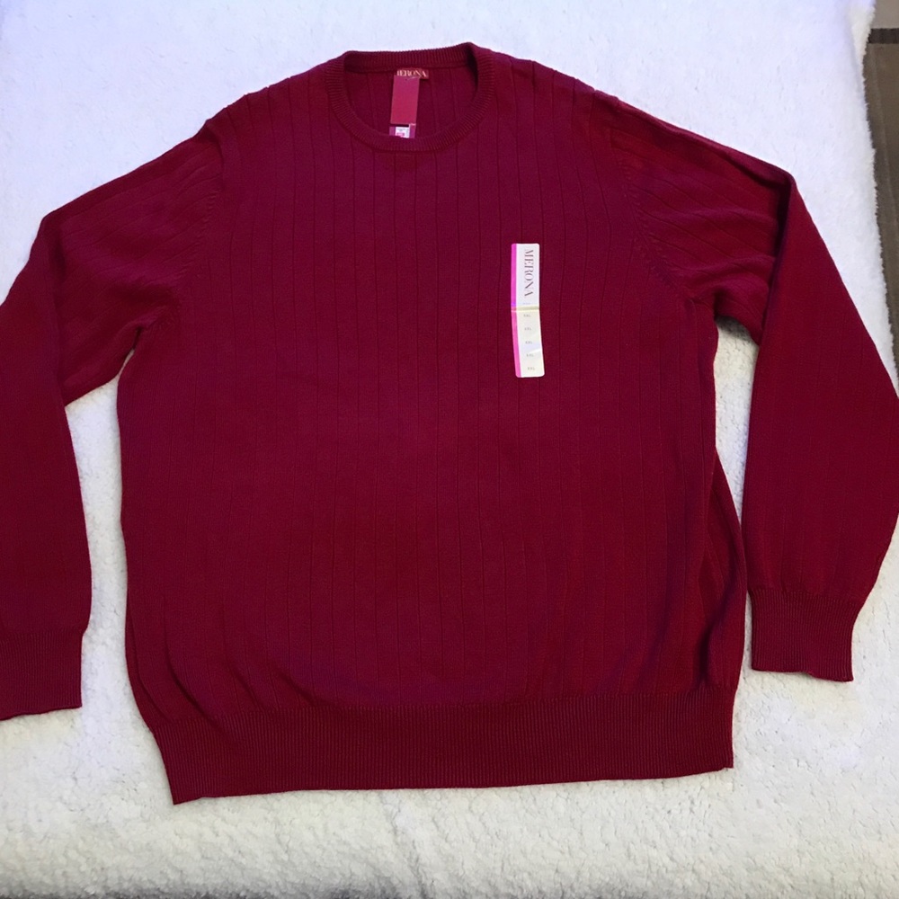 Men’s Merona Sweater XXL NWT Deep Red 100% Cotton